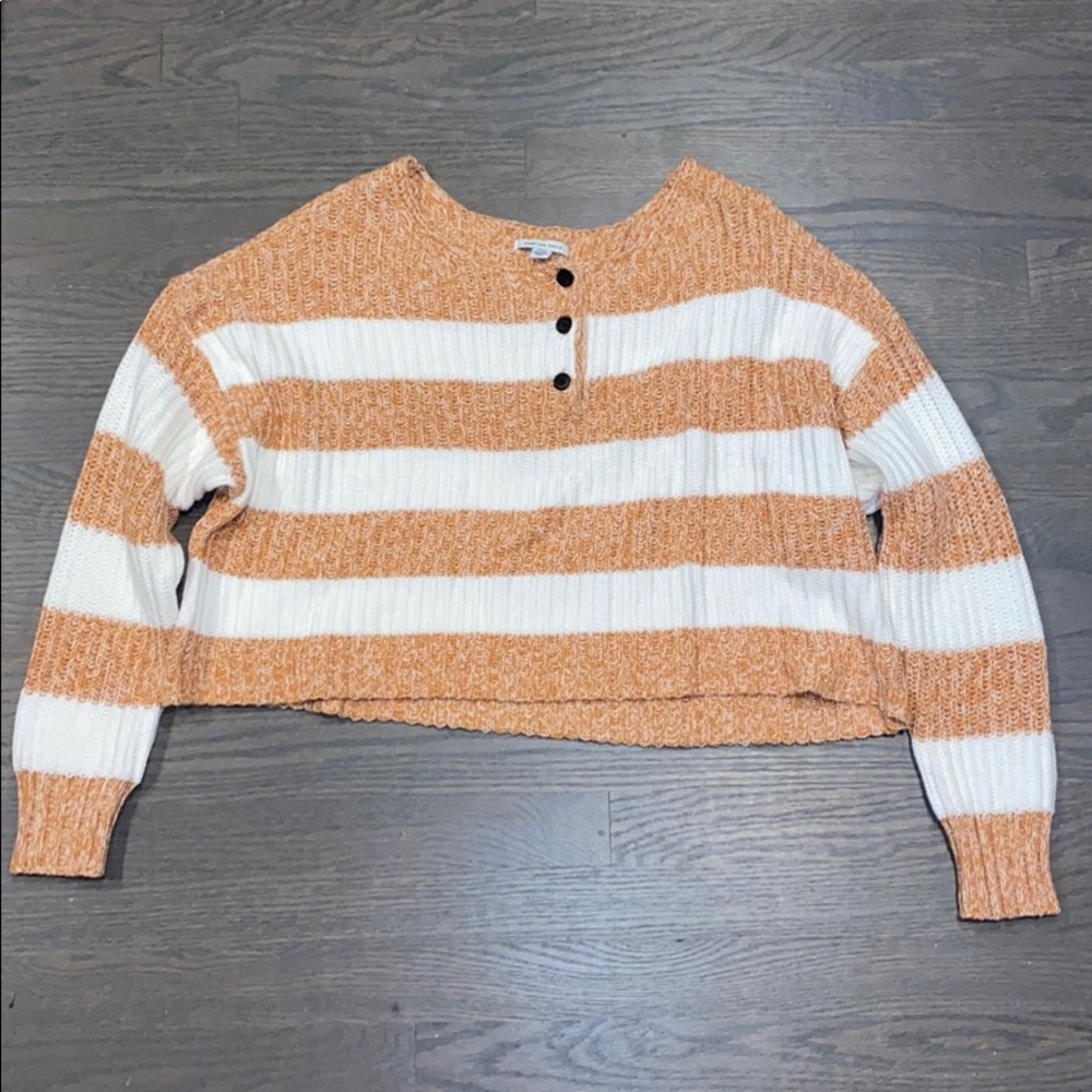 American Eagle Striped Cropped Sweater